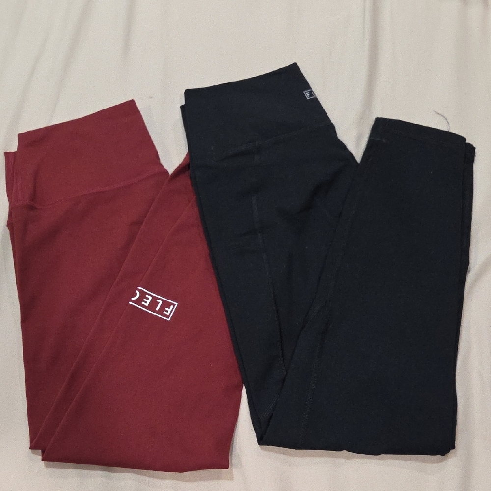 Fleo Kids Leggings - Burgundy and Black